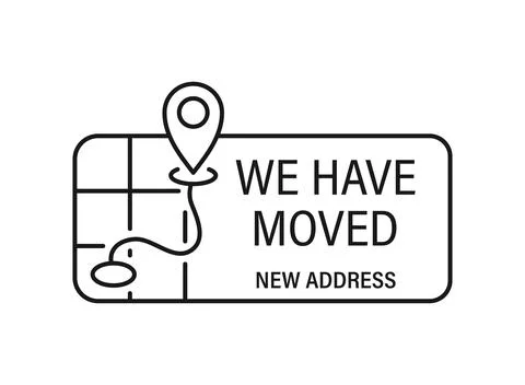We have moved icon in flat style. Office or shop relocation vector illustra.. 库存插图