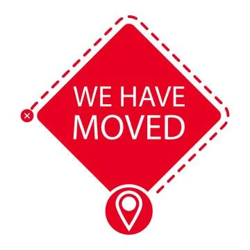 We have moved label to relocation Stock Illustration