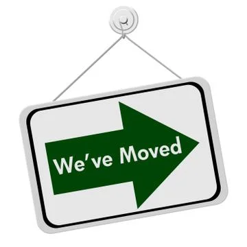 We have moved sign Stock Illustration