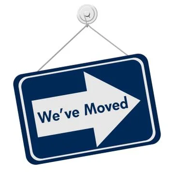 We have moved sign Stock Illustration