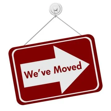 We have moved sign Stock Illustration