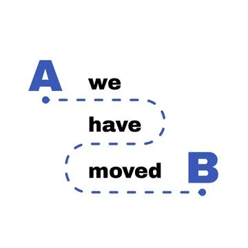 We have moved sign, vector illustration Illustrazione stock