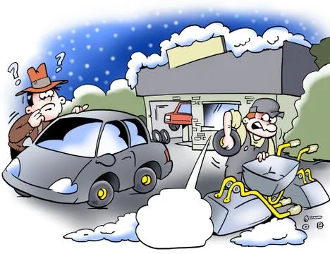 We have no more winter tires Stock Illustration