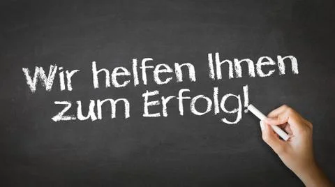 We help you succeed chalk illustration (in german) Illustrazione stock