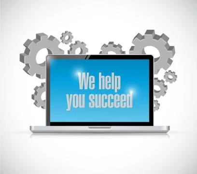 We help you succeed computer business Stock Illustration