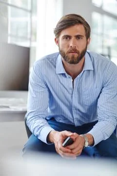 We learn from failure not success. Portrait of a serious designer in his office. Fotos de archivo
