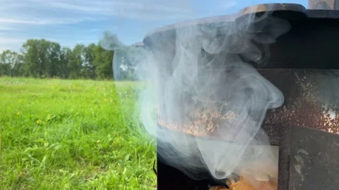 We light the oven for cooking Stock Footage 157430885
