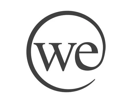 WE logo from two letter with circle shape email sign style. W and E round l.. Stock Illustration