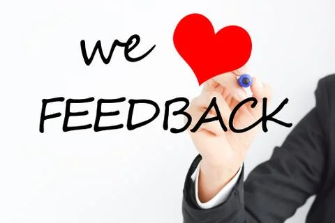 We love feedback concept Stock-Fotos
