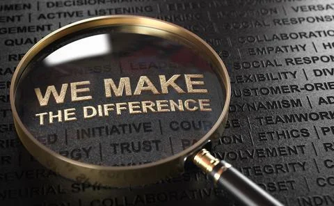 We make the difference, company slogan. Stockillustratie