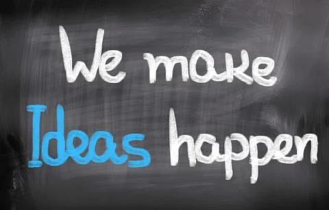 We make ideas happen concept Illustrazione stock