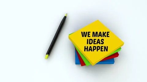 WE MAKE IDEAS HAPPEN Stock Photos