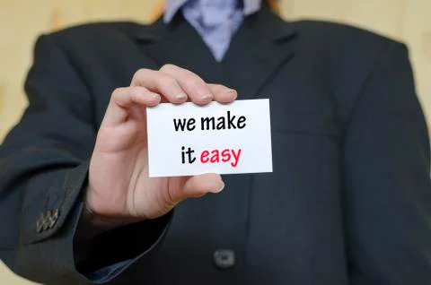 We make it easy text concept Stock Photos