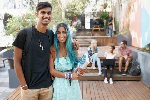 We met on campus Stock Photos