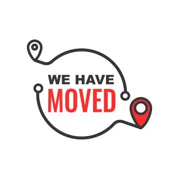 We moved thin line symbol or icon Stock Illustration