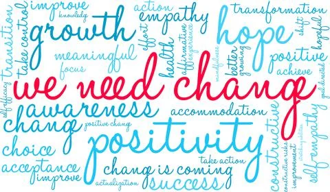 We Need Change Word Cloud Ilustração Stock