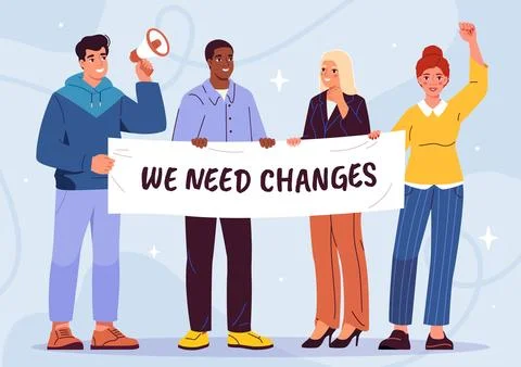 We need changes vector poster Stock Illustration