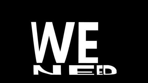 We need Kinetic Warp Text Animation on black background Stock Footage 315003278