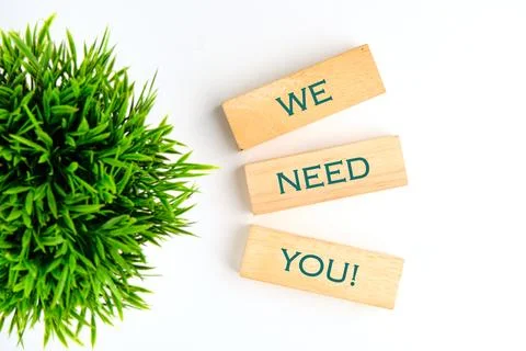 We Need You Message Concept on wooden blocks on a white background, top view Stock Photos