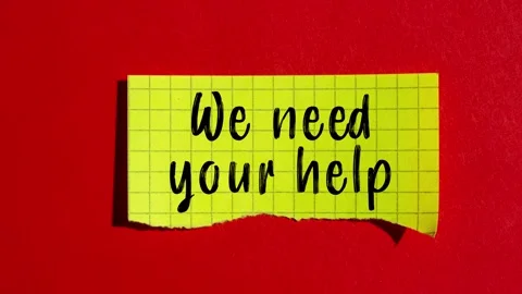 We need your help message writing on ripped torn paper background Video stock 333313288