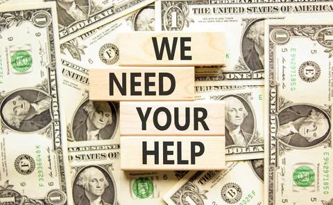 We need your help words symbol. Concept words We need your help on beautifu.. Stock Photos