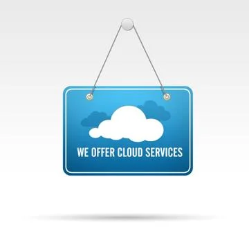 We offer Cloud services Stock Illustration