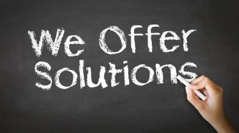 We offer solutions chalk illustration Stock Illustration