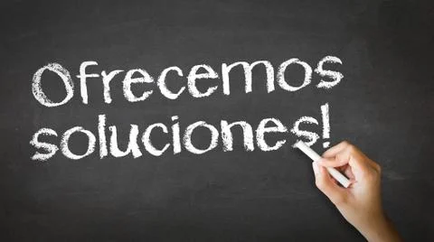 We offer solutions chalk illustration (in spanish) Illustrazione stock