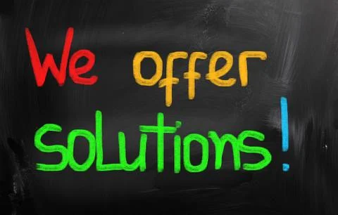 We offer solutions concept Stock Illustration