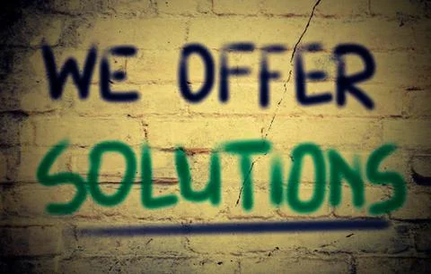 We offer solutions concept Stock Illustration