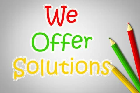 We offer solutions concept Stock Illustration