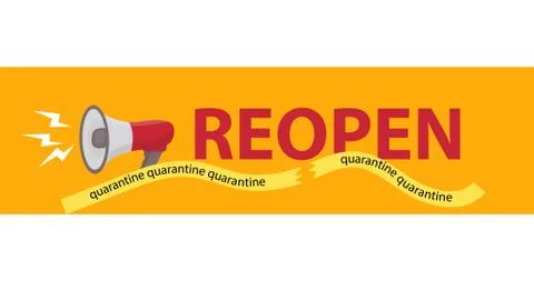 We opened after quarantine coronavirus, covid, lockdown. Reopening vector Stock Illustration