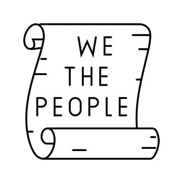 We the people scroll line icon vector illustration Stock Illustration