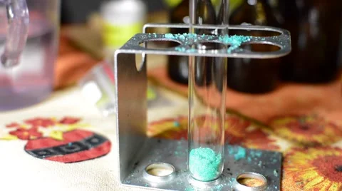 We Perform Chemical Experiments - Mix Reagents ignite, see the result Stock Footage 59211195