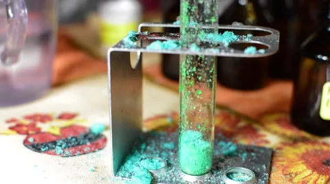 We Perform Chemical Experiments - Mix Reagents ignite, see the result Stock Footage 59211533