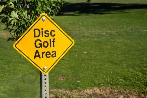 We play disc golf here Stock Photos