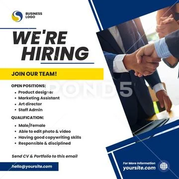 We re hiring join our team business opportunity Modello PSD