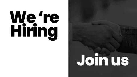 We re hiring, join us, black and white text animation Stock Footage 242588134