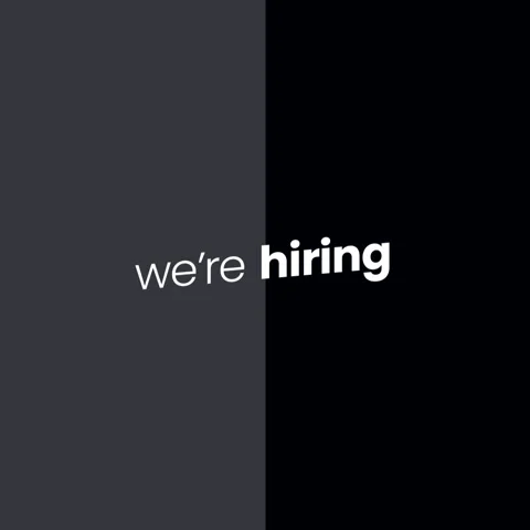 We re hiring, text animation with grey and black background Stock Footage 248041337