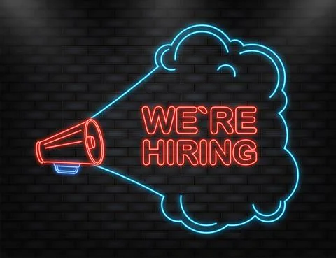 We re hiring. Vector flat illustration on white background 库存插图