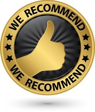 We recommend golden label, vector illustration Stock Illustration