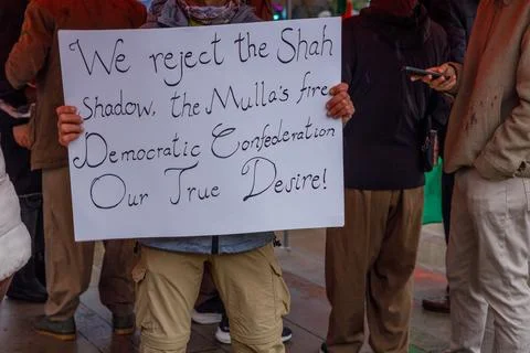 "We reject the Shah Shadow, the Mulla's fire Democratic Confederation Our T.. Stock Photos