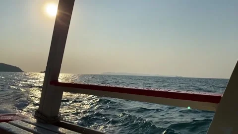 We sail on the ferry to Pattaya along the Gulf of Thailand Stock Footage 172261663