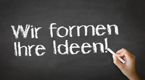 We shape your ideas chalk illustration (in german) Stock Illustration