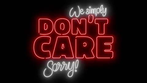 We simply don't care neon sign loop animation uniform background easy blending Stock Footage 332893756