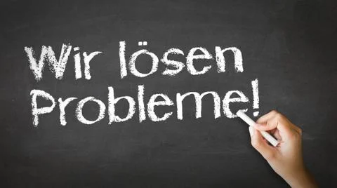We solve problems chalk illustration (in german) Stock Illustration