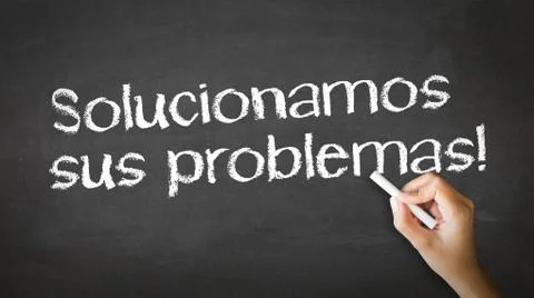 We solve problems chalk illustration (in spanish) Illustrazione stock