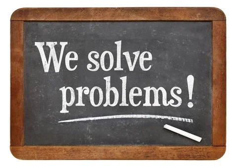  We solve problems - service marketing We solve problems - text on a vinta... Stock Photos