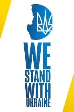 We Stand with Ukraine. Template for background, banner, poster with text Stock Illustration