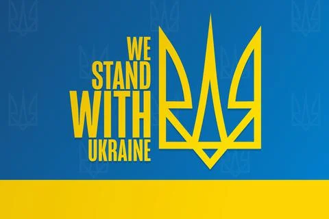 We Stand with Ukraine. Template for background, banner, poster with text Stock Illustration